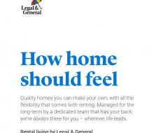 Rental living by Legal & General: branding, key messaging and microsite copy